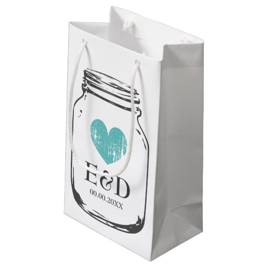  monogram mason pot bruiloft gunst cadeau tassen klein cadeauzakje (Achterkant Gekanteld)