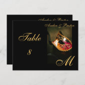 Monogram Masquerade Masker Tabel Plaatskaart Brief Briefkaart (Voorkant / Achterkant)