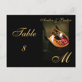 Monogram Masquerade Masker Tabel Plaatskaart Brief Briefkaart