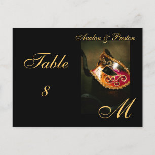 Monogram Masquerade Masker Tabel Plaatskaart Brief Briefkaart