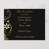 Monogram Masqurademasker Save the Date Briefkaart (Achterkant)