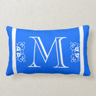 MONOGRAM massief heldere hemel Blauw gekleurd aang Kussen