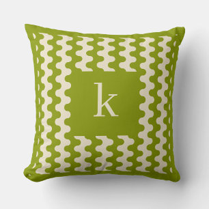 Monogram Matcha Lime Groen Vet Golfpatroon Kussen