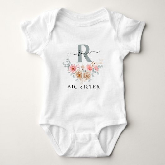Monogram Matching grote zus kleine zus Romper (Voorkant)