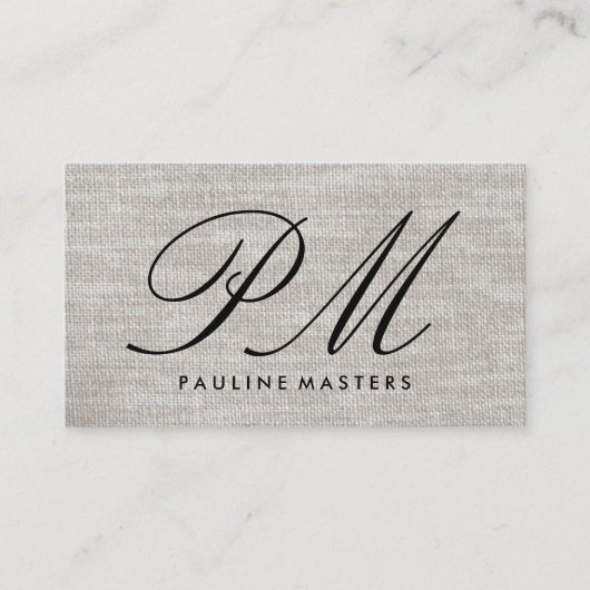 Monogram | Materiaal van weefsel Visitekaartje (Voorkant)