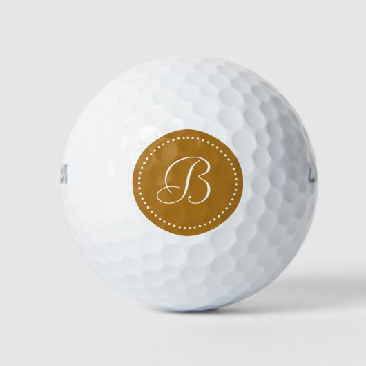 Monogram Matgoud met stippen Golfballen (Voorkant)