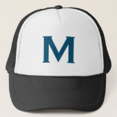Monogram Matig Eenvoudig Klassiek Blauw Trucker Pet (Voorkant)