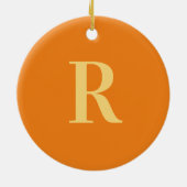 Monogram Matig Eenvoudig Oranje Keramisch Ornament (Achterkant)