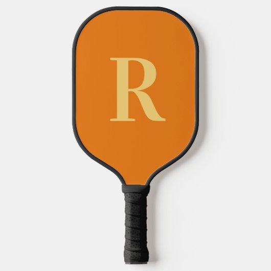 Monogram Matig Eenvoudig Oranje Pickleball Paddle (Voorkant)