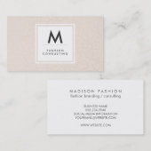 Monogram Matig Gebroken Patroon Beige Visitekaartje (Voorkant / Achterkant)