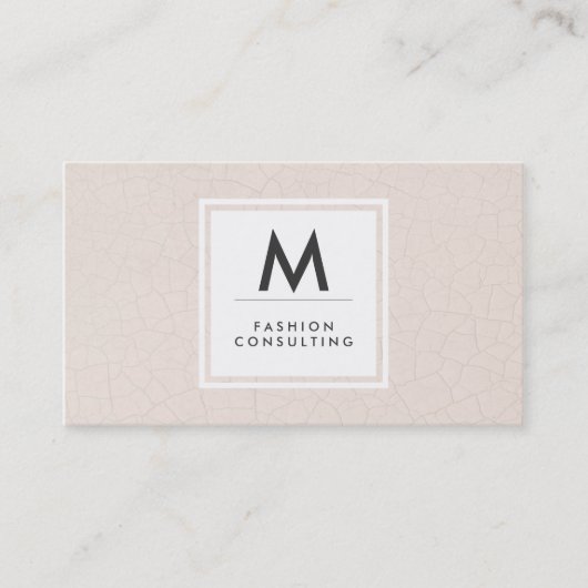 Monogram Matig Gebroken Patroon Beige Visitekaartje (Voorkant)