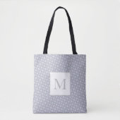 Monogram Matig Geometrisch Ontwerp Grijs Subtle Ro Tote Bag (Voorkant)