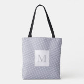 Monogram Matig Geometrisch Ontwerp Grijs Subtle Ro Tote Bag (Achterkant)
