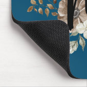 Monogram Matig Initiaal marineblauw Muismat (Hoek)