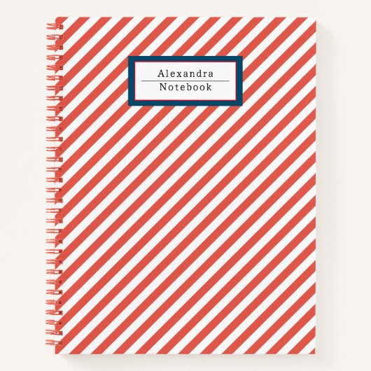 Monogram Matig kleurrijk gestreept patroon Notitieboek (Voorkant)