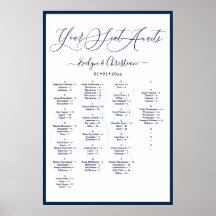 Monogram Matig Manuscript DIY Color Seating Chart
