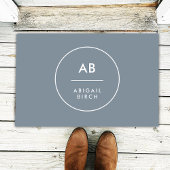 Monogram Matig Minimale Dusky Blauw Grijs Deurmat