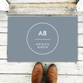 Monogram Matig Minimale Dusky Blauw Grijs Deurmat