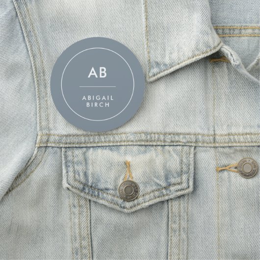 Monogram Matig Minimale Dusky Blauw Grijs Naamplaatje (In situ)