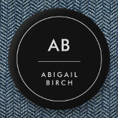Monogram Matig Minimale Eenvoudige Zwart-wit Ronde Button 5,7 Cm