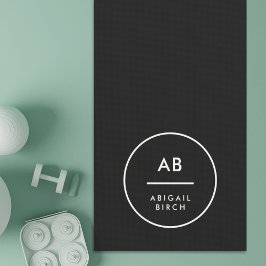 Monogram Matig Minimale Eenvoudige Zwart-wit Yogamat