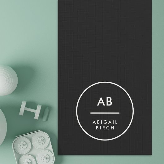 Monogram Matig Minimale Eenvoudige Zwart-wit Yogamat