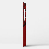 Monogram Matig Rood Zwart Gewatteerd Patroonafdruk Case-Mate iPhone Case (Achterkant / Links)