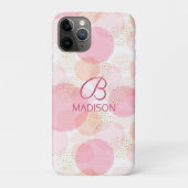 Monogram Matig Roze Meisje Glitter Persoonlijk Case-Mate iPhone Case (Achterkant)