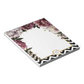 Monogram Mauve bloemen en goud met Chevron Notitieblok (Schuin)