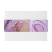 Monogram Mauve Gold Wedding Belly Band Uitnodigingen Wikkel (Achterkant Voorbeeld)