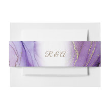 Monogram Mauve Gold Wedding Belly Band