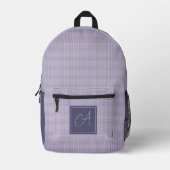 Monogram Mauve Paarse Plaid Bedrukte Rugzak (Voorkant)
