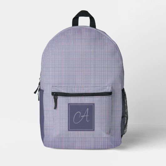 Monogram Mauve Paarse Plaid Bedrukte Rugzak (Voorkant)