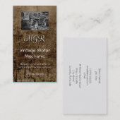 Monogram,  mechanisch mechanisch, ledereffect visitekaartje (Voorkant / Achterkant)