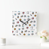 Monogram. Medical Pattern. For Doctors and Nurses Vierkante Klok (Huis)