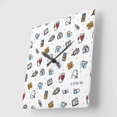 Monogram. Medical Pattern. For Doctors and Nurses Vierkante Klok (Hoek)