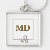 Monogram Medical verpleegkundige Doctor Stethoscoo Sleutelhanger (Voorkant)
