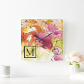 Monogram | medio juli vierkante klok (Huis)