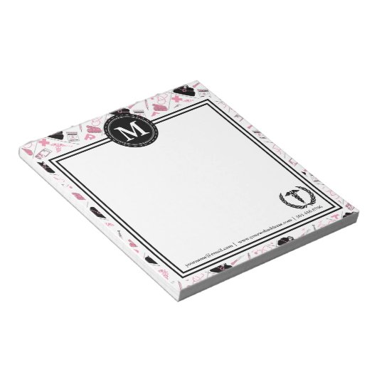 Monogram - Medisch ontwerp - Roze Notitieblok (Schuin)