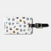 Monogram. Medisch patroon. Voor artsen en verpleeg Bagagelabel (Voorkant horizontaal)