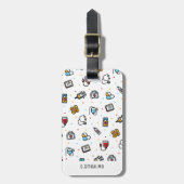 Monogram. Medisch patroon. Voor artsen en verpleeg Bagagelabel (Voorkant verticaal)