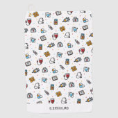 Monogram. Medisch patroon. Voor artsen en verpleeg Golfhanddoek (Voorkant)