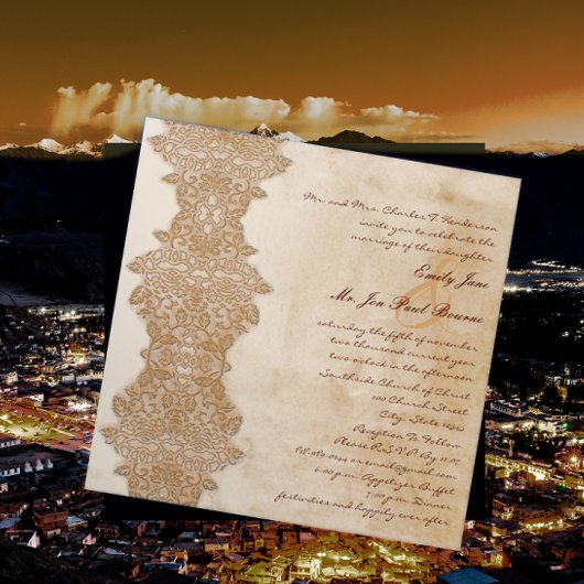 Monogram Mediterraan Grieks Bruiloft Kaart