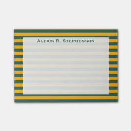 Monogram Medium Groen en Goud Geel Streep Post-it® Notes
