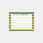 Monogram Medium Groene en Gouden Gele Streep Post-it® Notes (Voorkant)