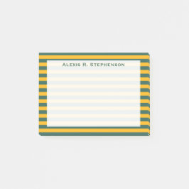 Monogram Medium Groene en Gouden Gele Streep Post-it® Notes