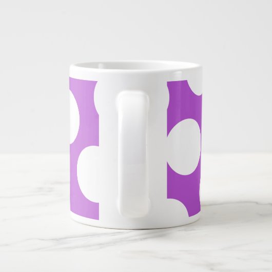 Monogram Medium Orchidee en Witte Polka Dots Grote Koffiekop (Achterkant)