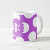 Monogram Medium Orchidee en Witte Polka Dots Grote Koffiekop (Voorkant rechts)