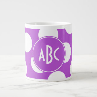 Monogram Medium Orchidee en Witte Polka Dots Grote Koffiekop