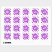 Monogram Medium Orkide Stippen Vierkante Sticker (Vel)